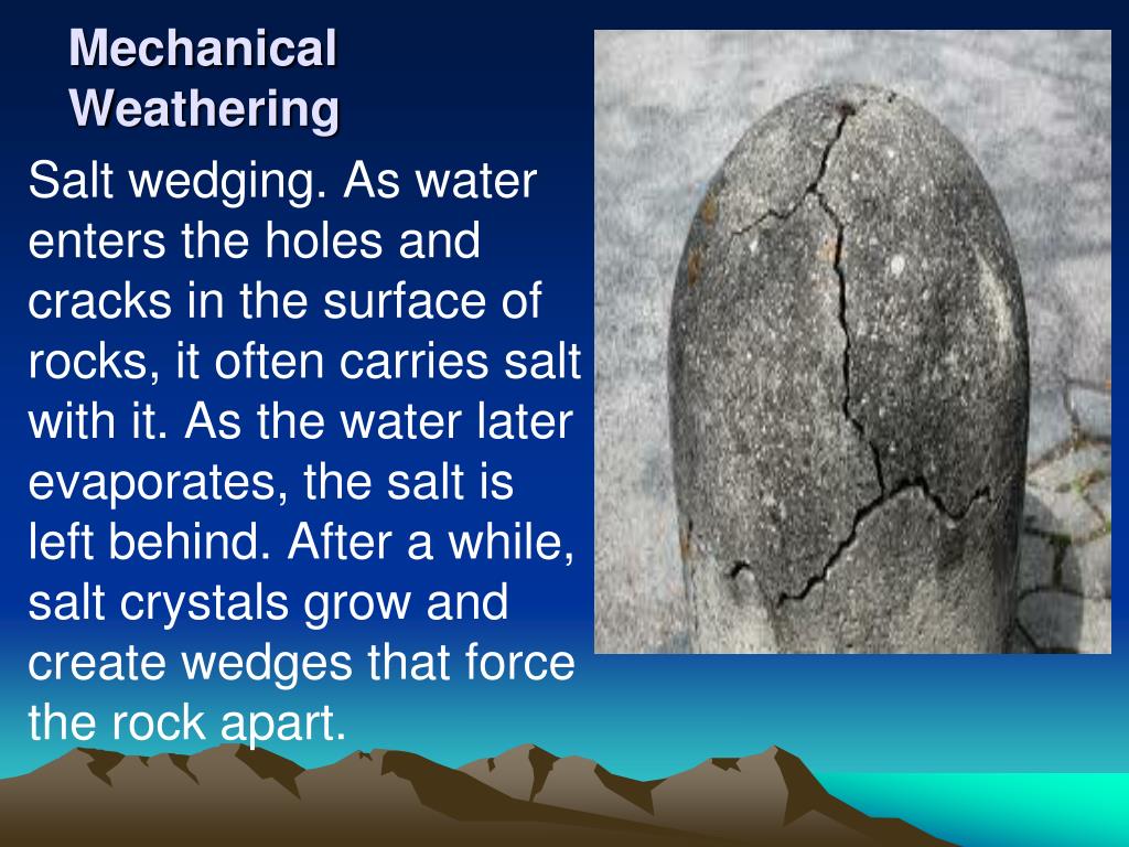 ice wedging water falls diagram