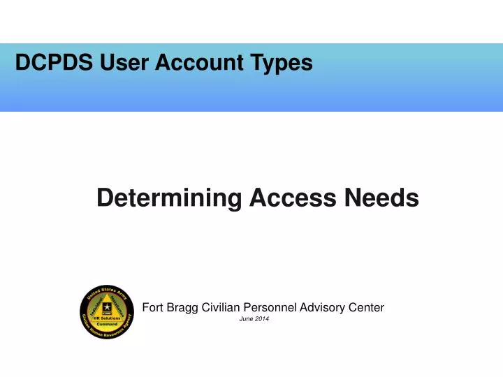 dcpds user account types n.