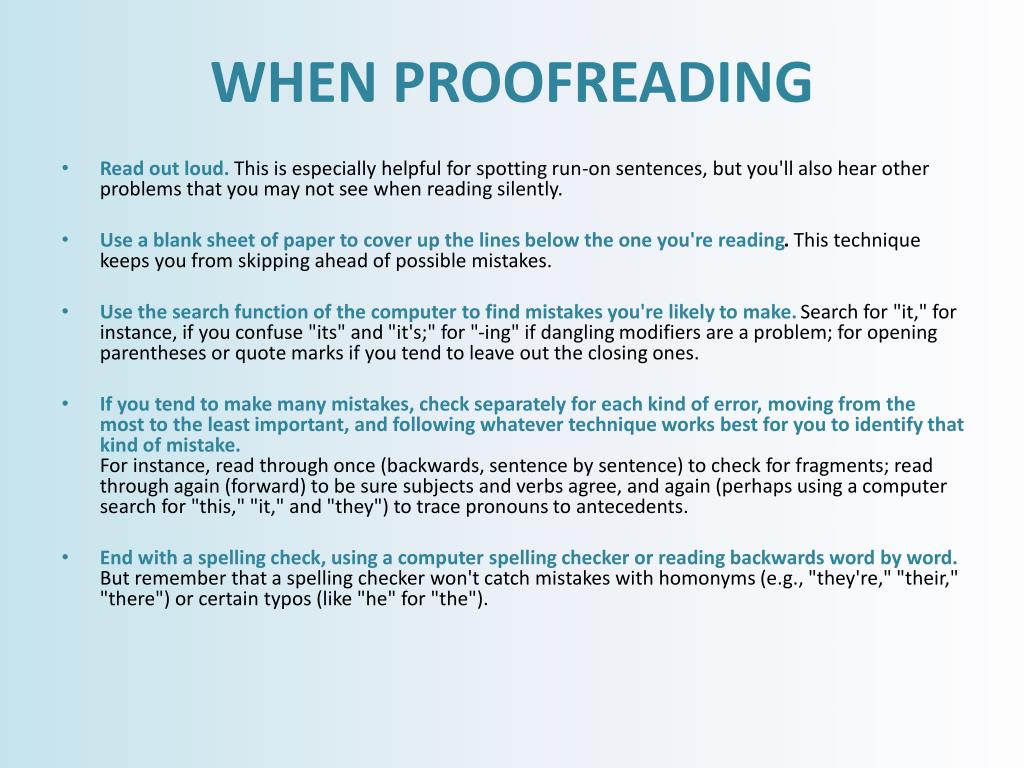 PPT - PROOFREADING PowerPoint Presentation, free download - ID:2477961
