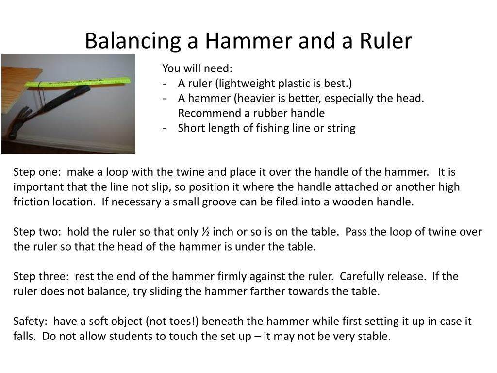 PPT - Balancing a Hammer and a Ruler PowerPoint Presentation, free