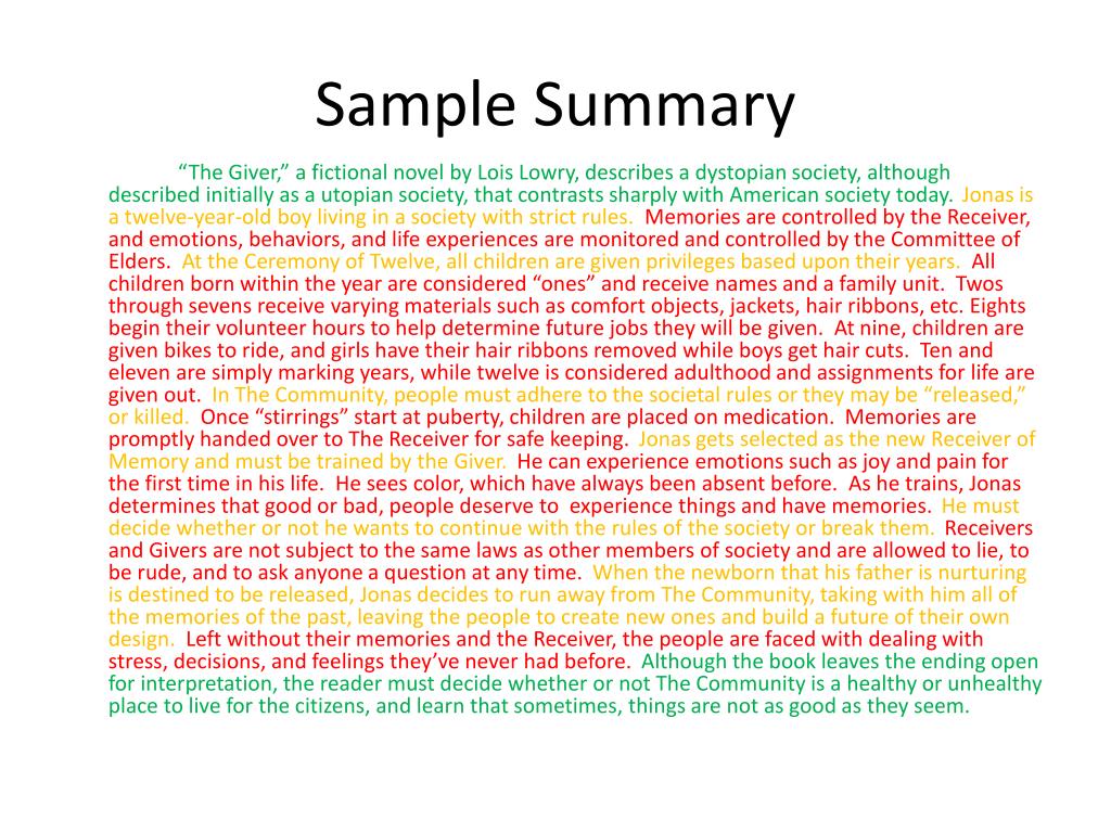 PPT - Summary Writing PowerPoint Presentation, free download - ID:2478554