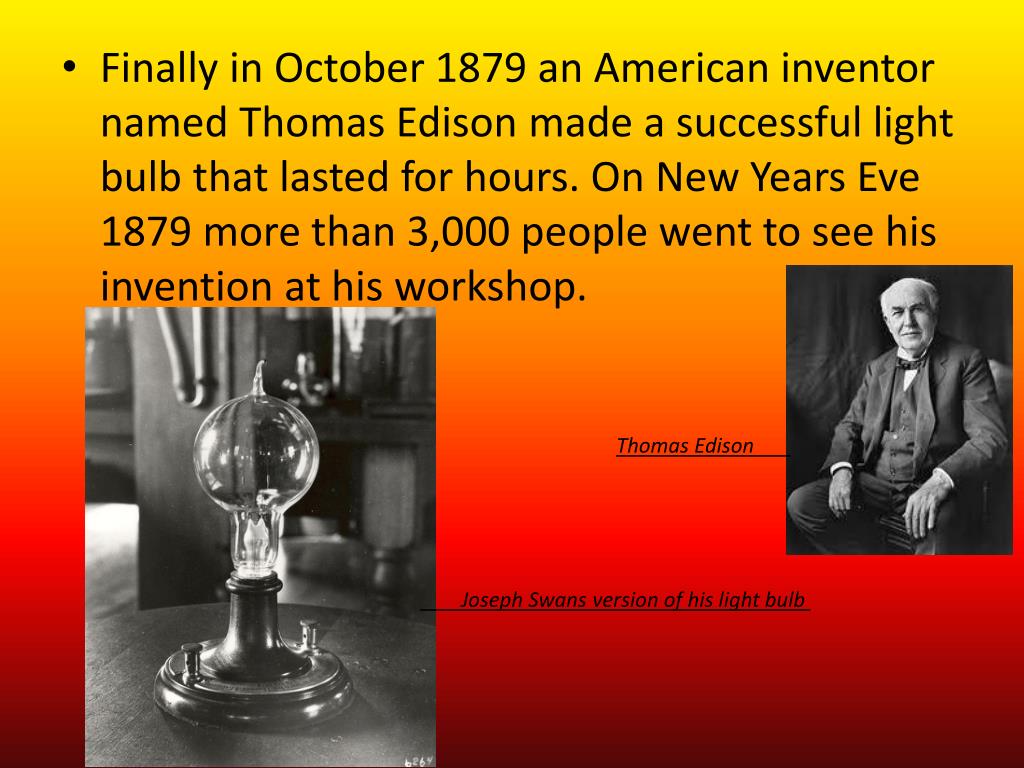 history of the light bulb presentation