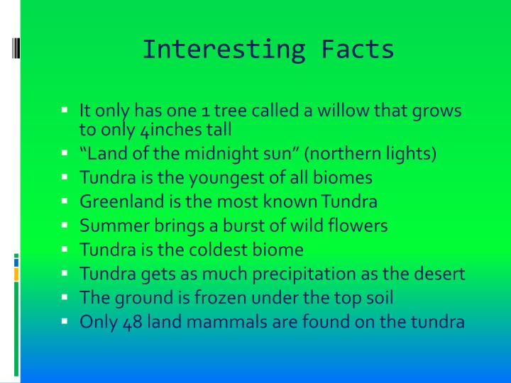 facts about the tundra