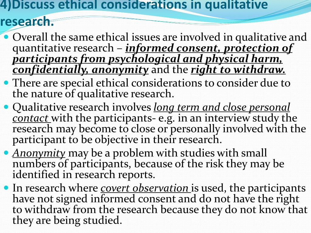 research ethics example qualitative