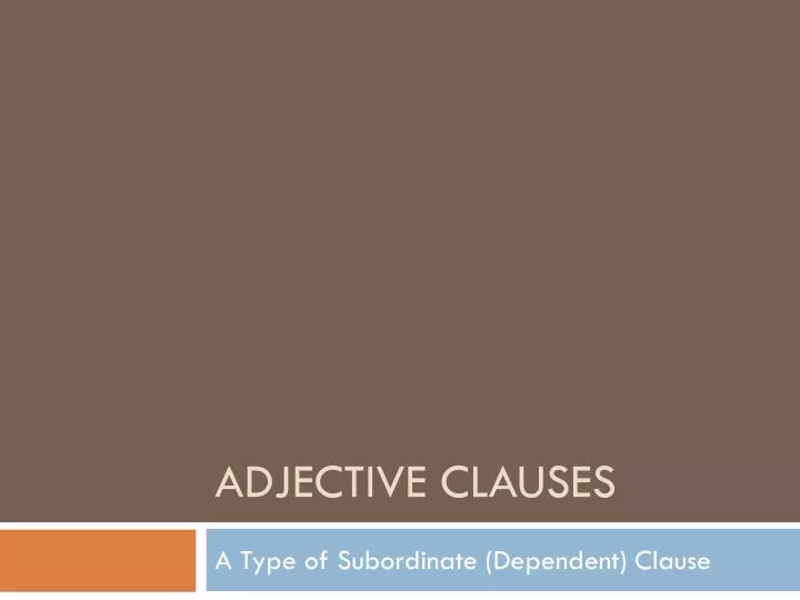 adjective clauses n.