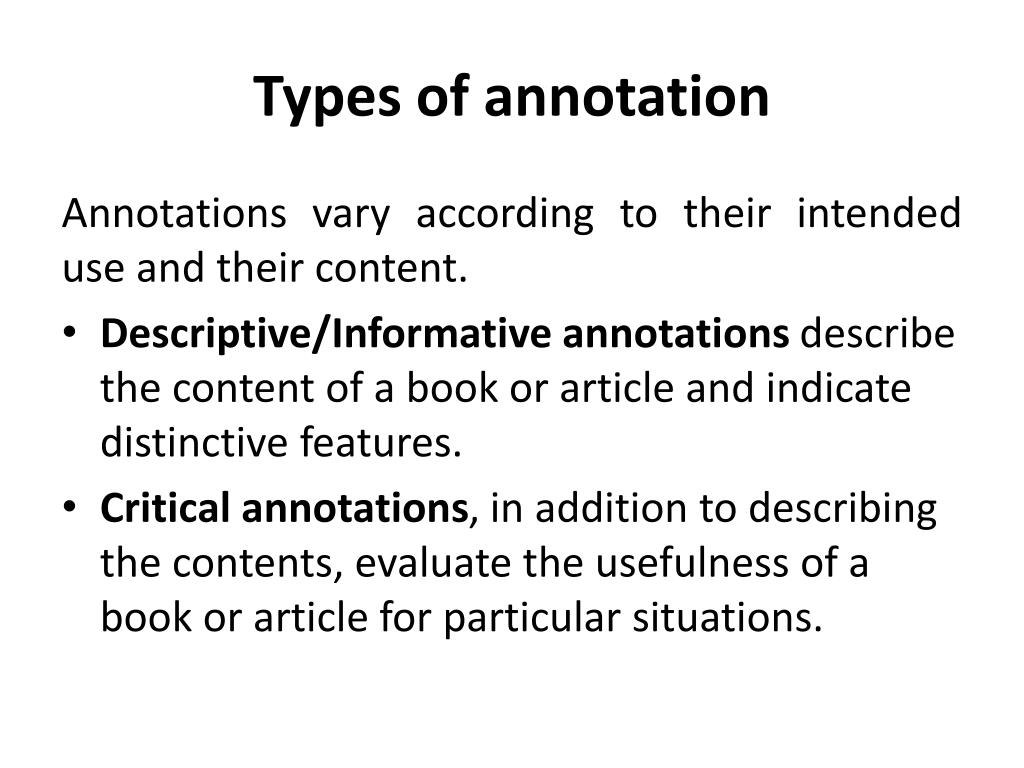define general annotation
