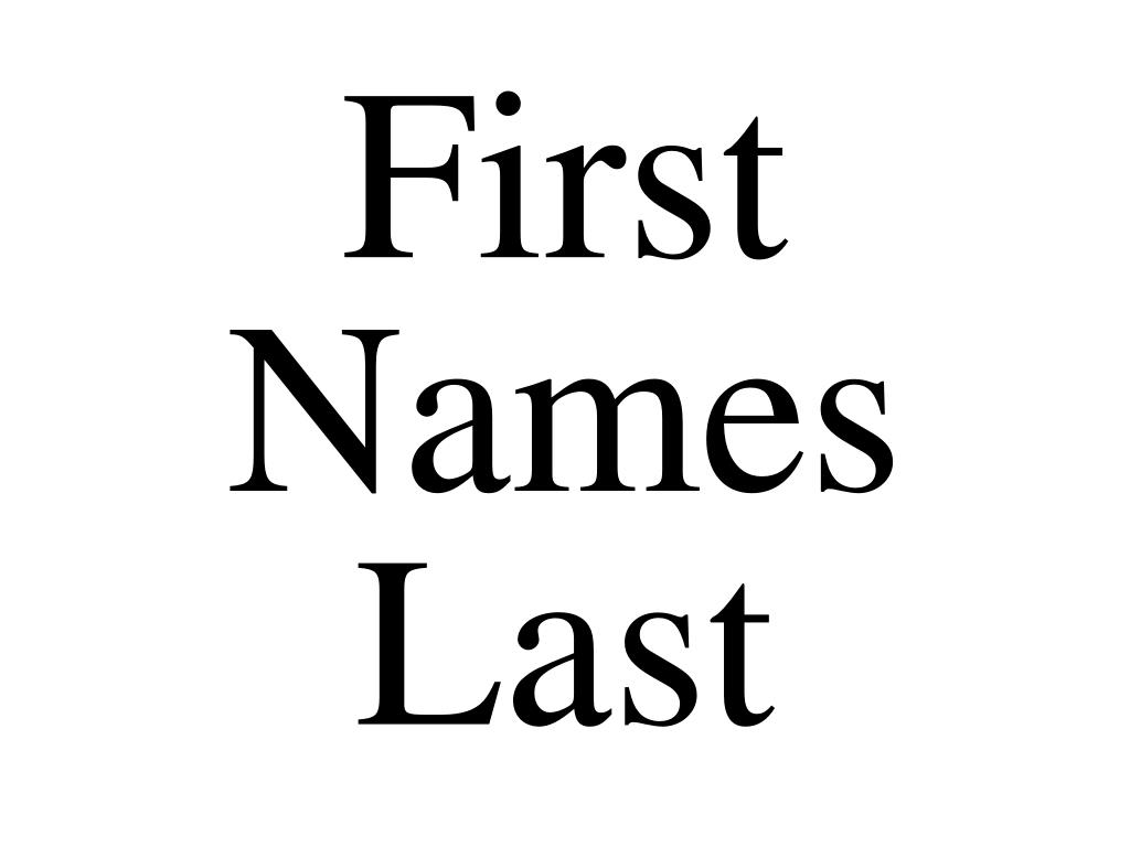 Ppt First Names Last Powerpoint Presentation Free Download Id2481047 7851