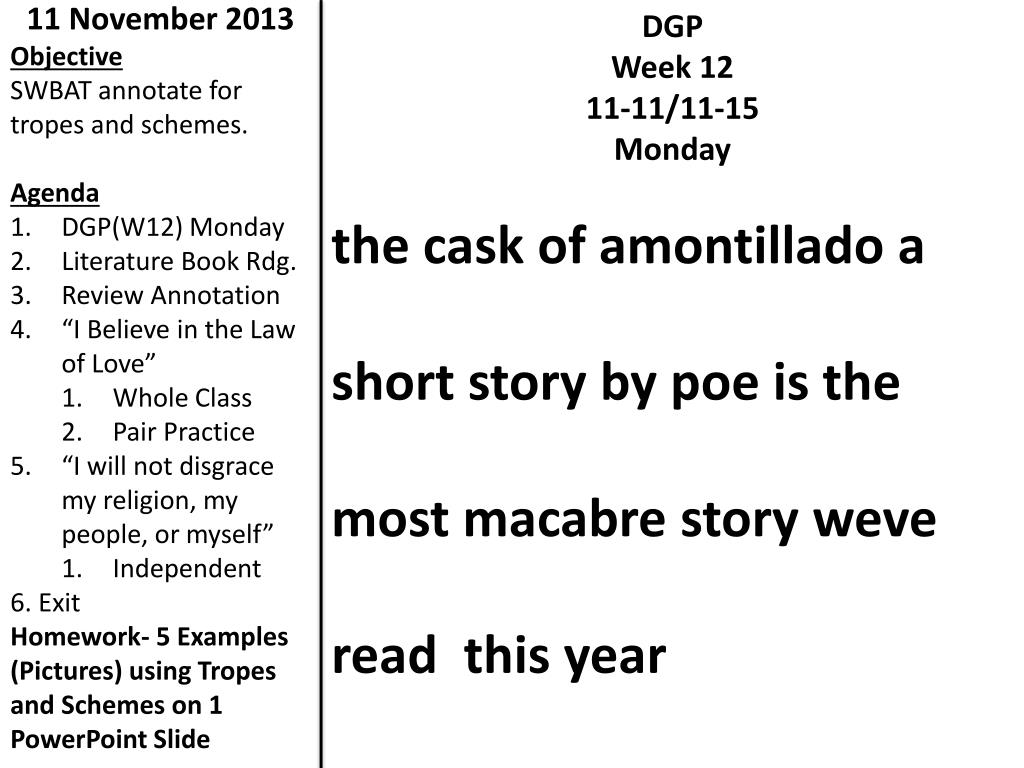 the short story of the cask of amontillado