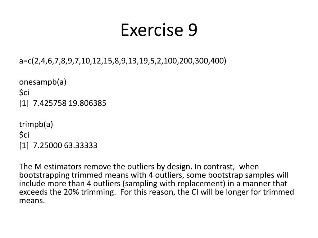 PPT - Understanding Bootstrap Methods and Trimmed Means in Statistical ...