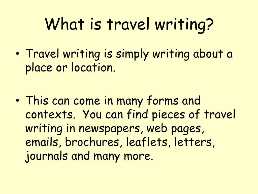 travel writing que significa