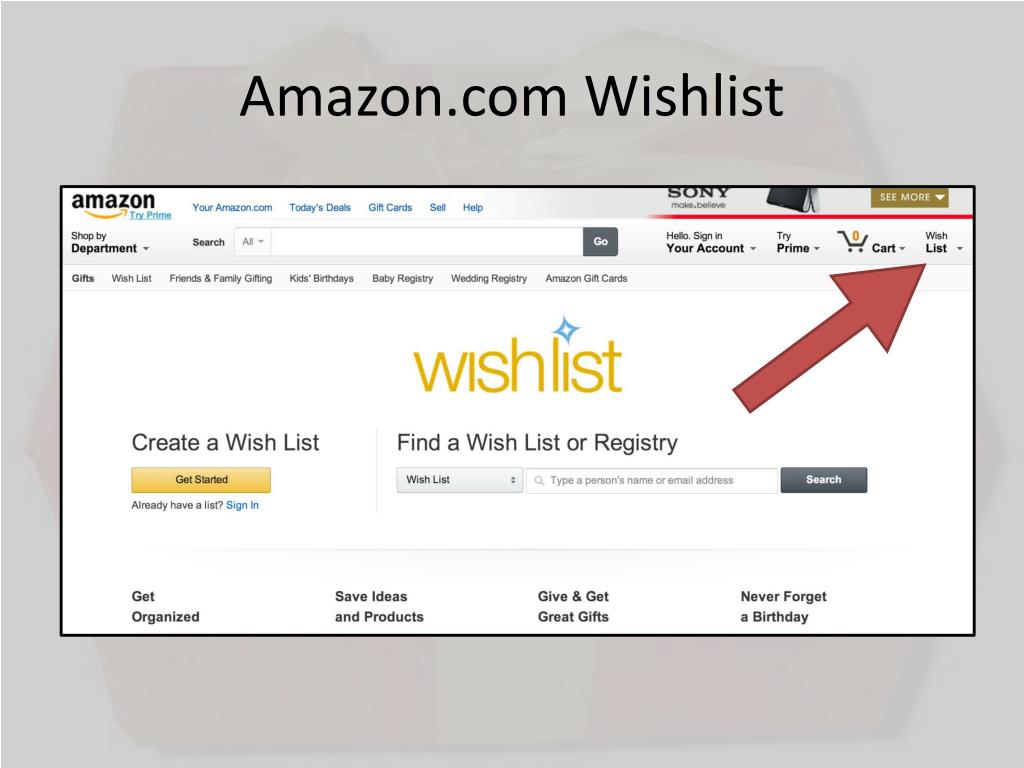 Gift to list card wish add amazon Gift Wish