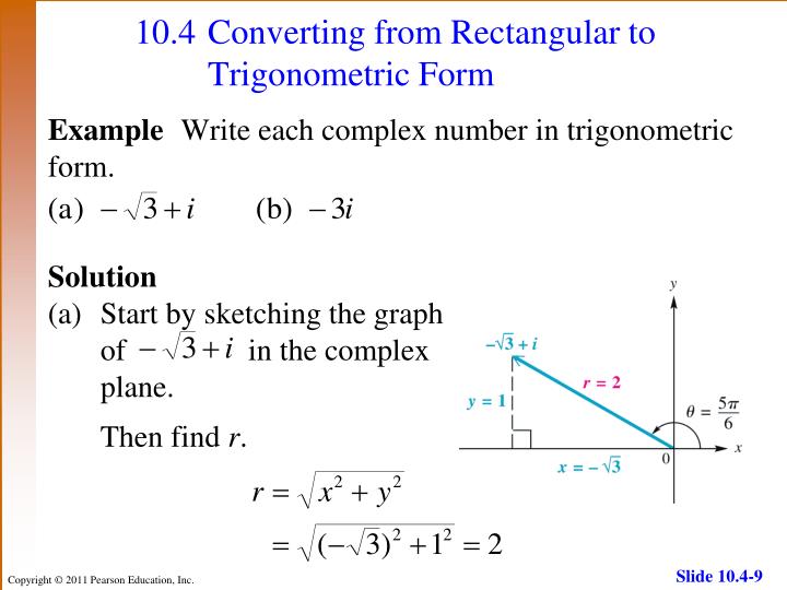 PPT - 10.4 Trigonometric (Polar) Form of Complex Numbers PowerPoint ...
