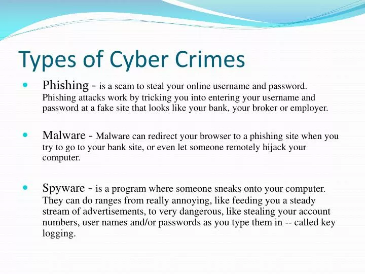 presentation types of cyber crime