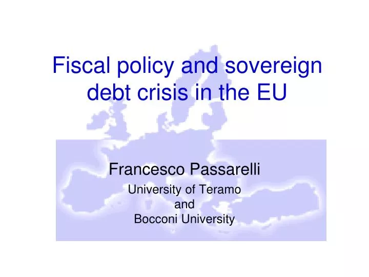 fiscal policy and sovereign debt crisis in the eu n.