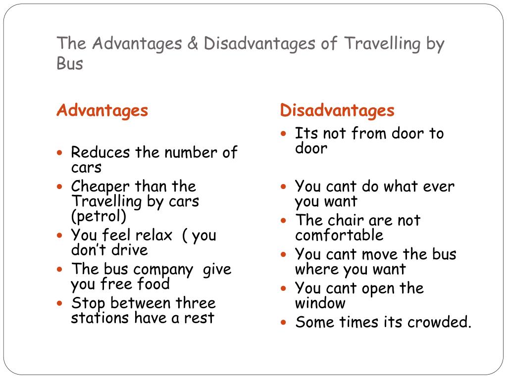 travelling advantages and disadvantages