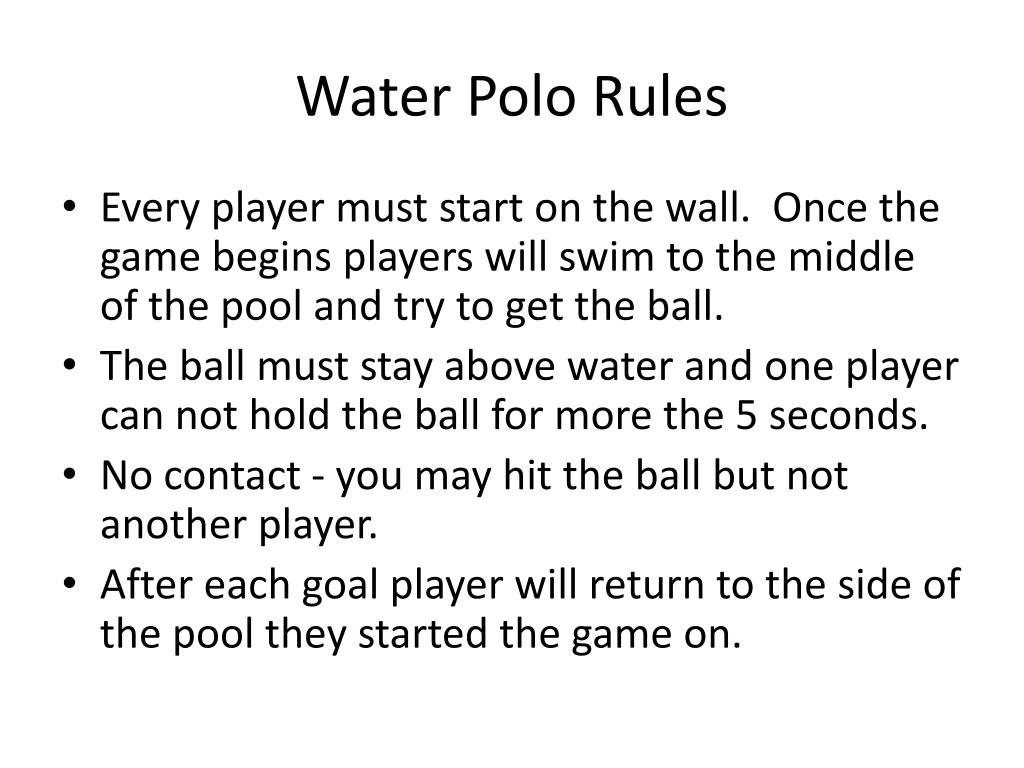 Water Polo Rules L 
