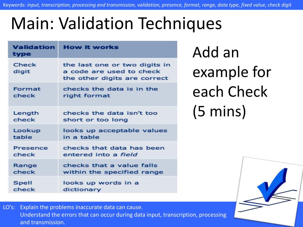 types of validation check