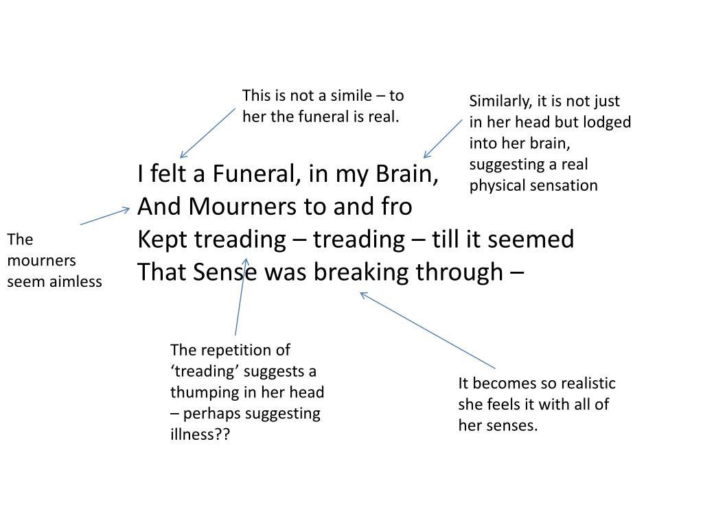 meaning of i felt a funeral in my brain