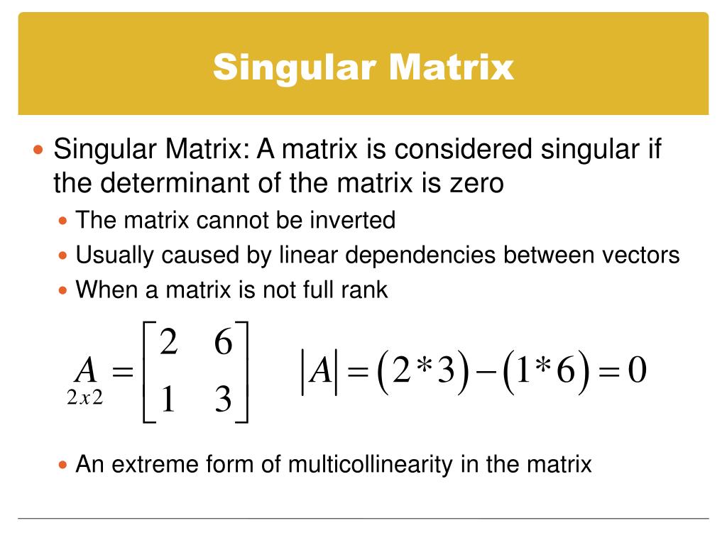 singular matrix singular matrix