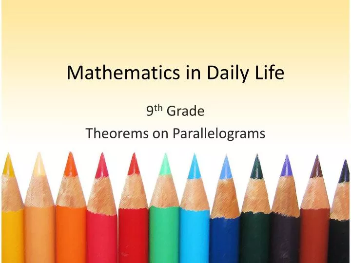 powerpoint presentation on mathematics in daily life