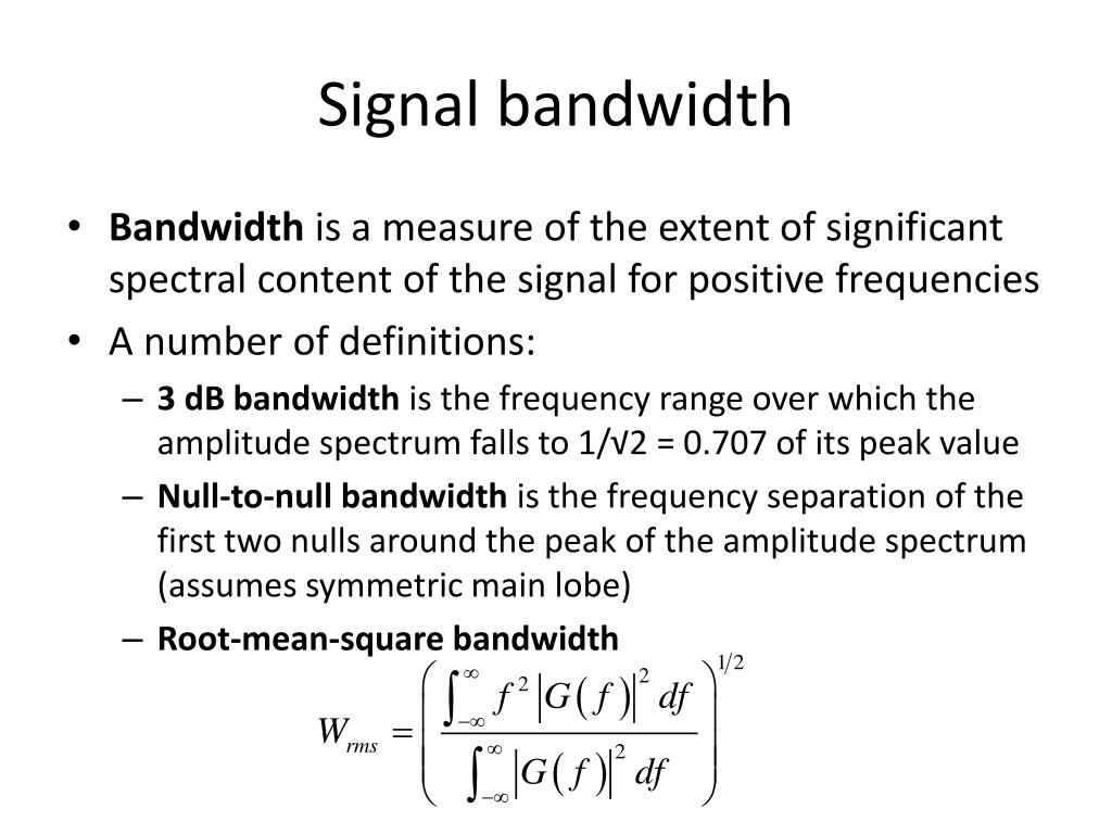 signal bandwidth signal bandwidth