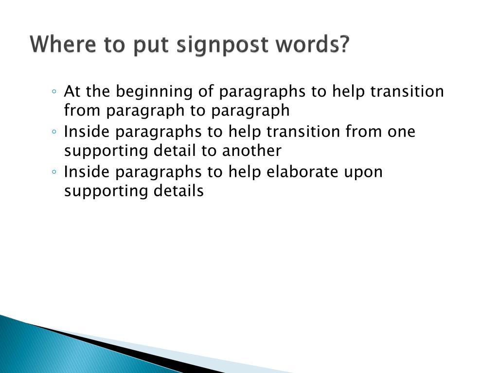signpost transition signpost transition