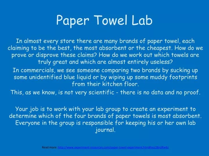 paper towel lab n.
