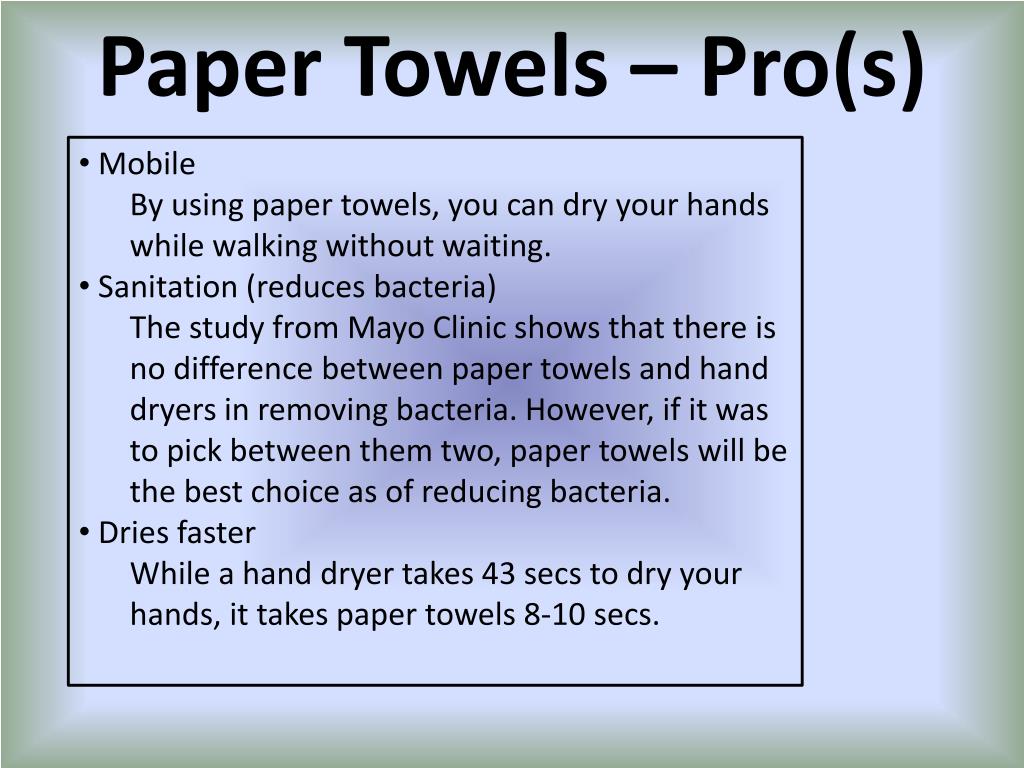 Paper towels the preferred choice when drying hands