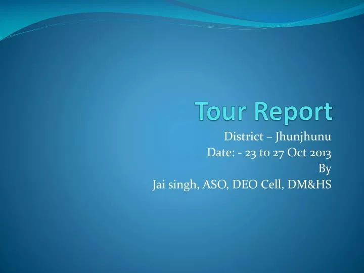 facility tour report