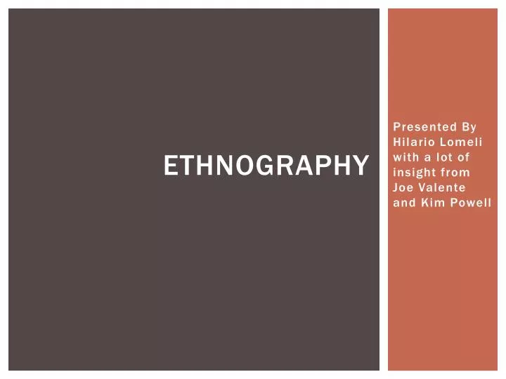 ethnography n.