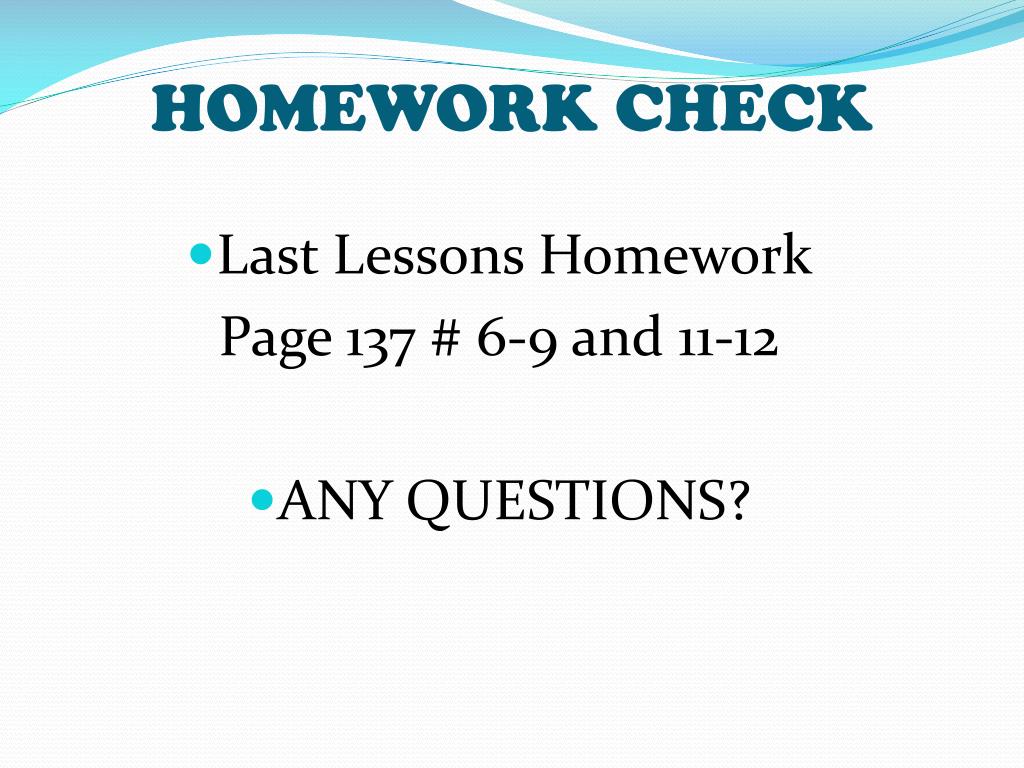 homework check que significa