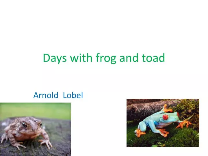days with frog and toad n.