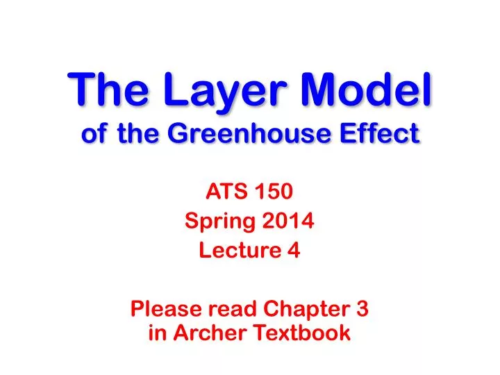 Ppt The Layer Model Of The Greenhouse Effect Powerpoint Presentation Id