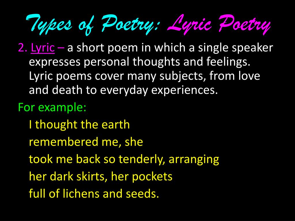 types of lyric poetry