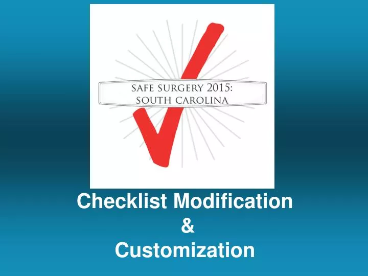 checklist modification customization n.