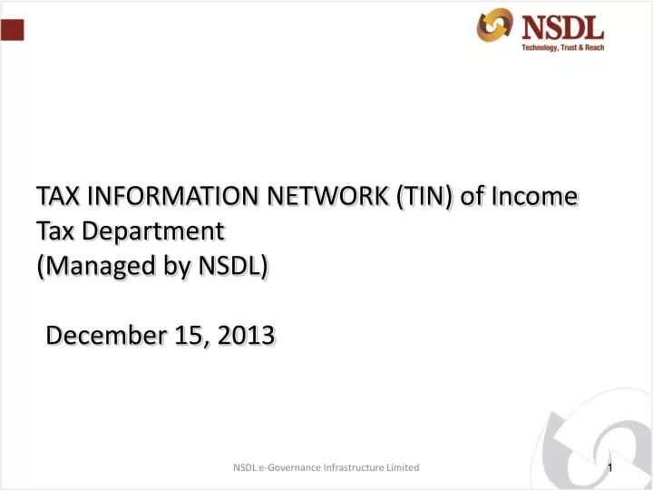 PPT TAX INFORMATION NETWORK (TIN) of Tax Department (Managed