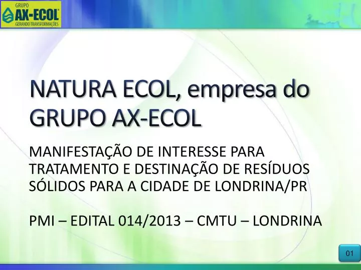 natura ecol empresa do grupo ax ecol n.