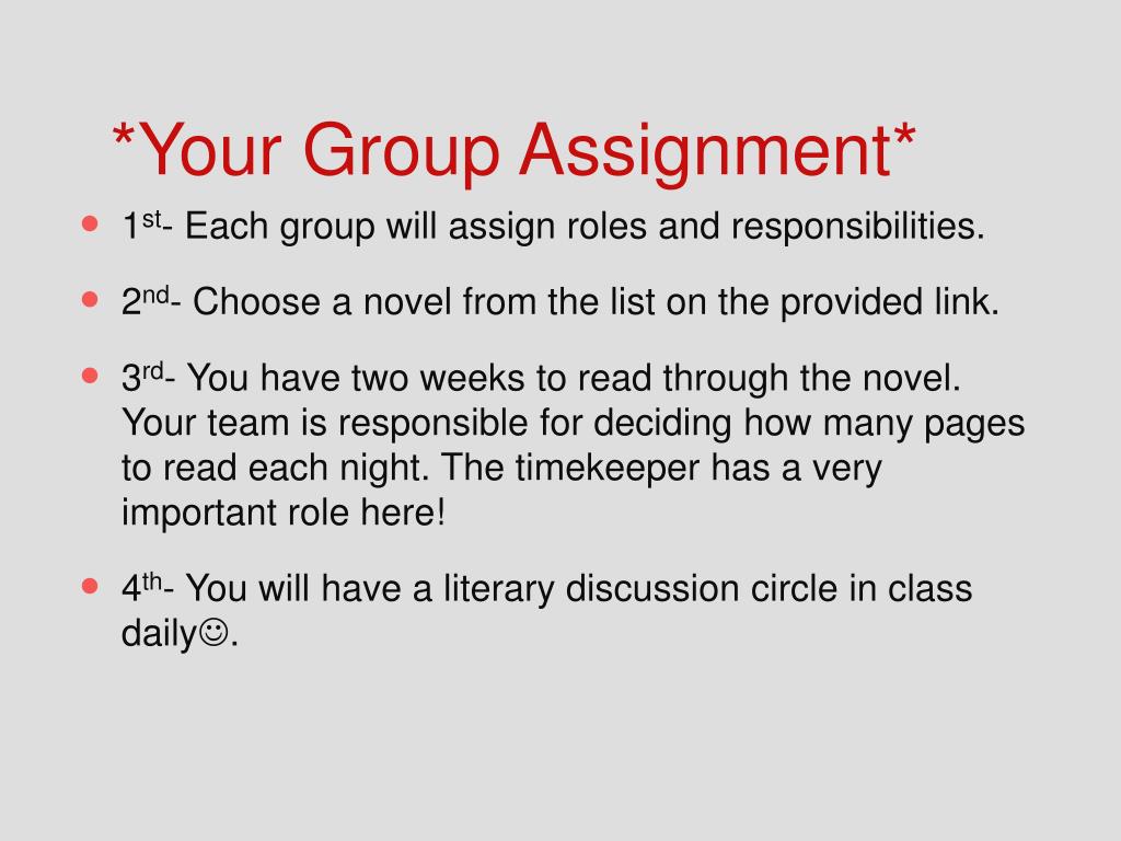 example group assignment
