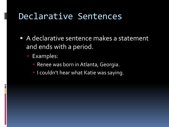 declarative sentence definition