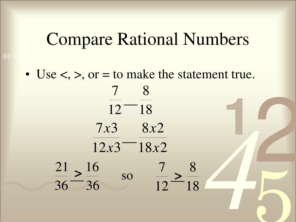 Comparing Rational Numbers