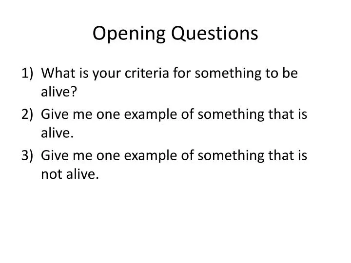 presentation opening questions