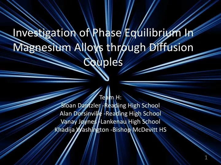 investigation of phase equilibrium in magnesium alloys through diffusion couples n.