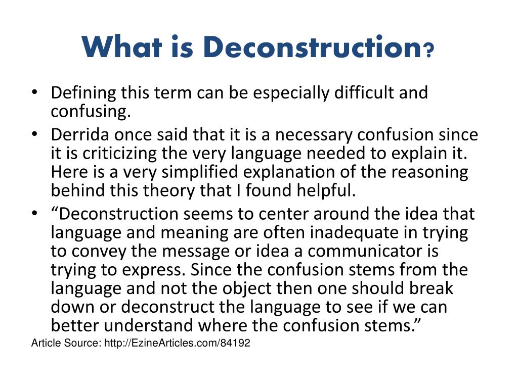 deconstruction literature review