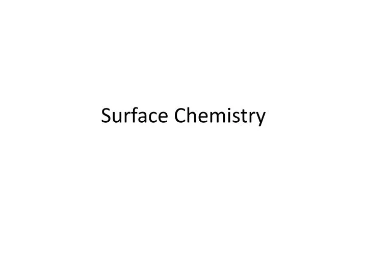 surface chemistry n.