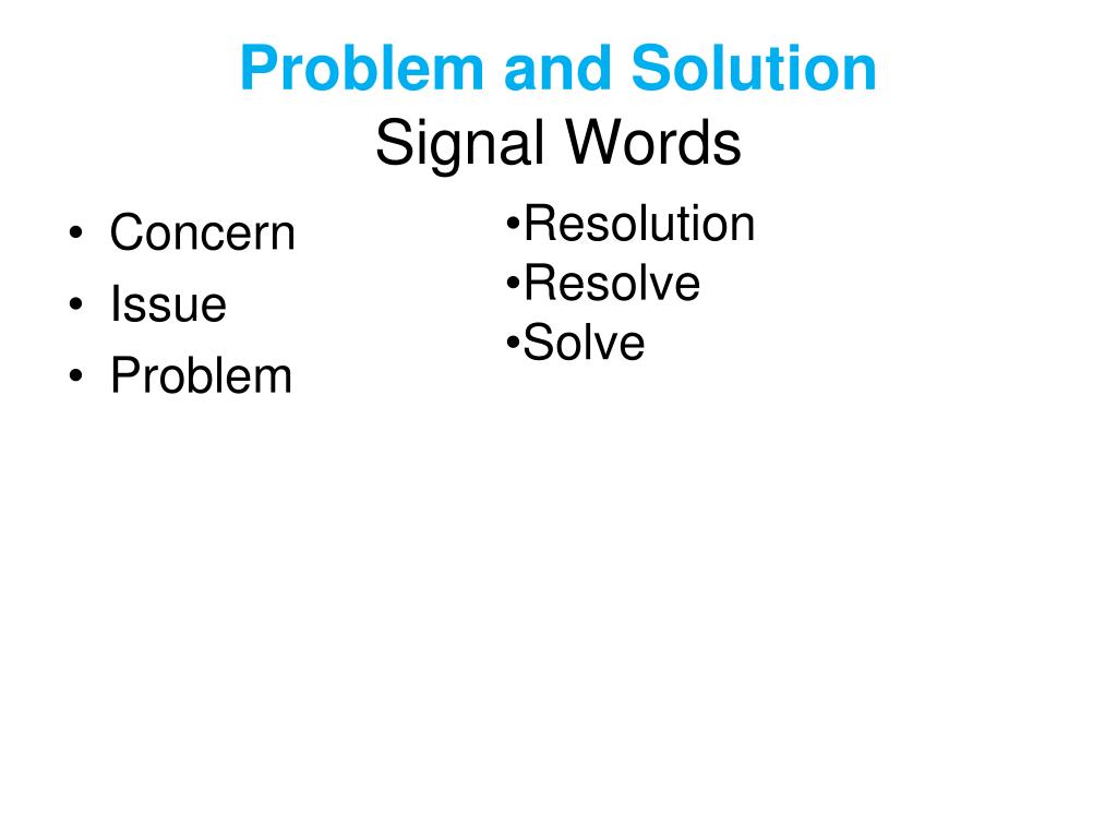 problem solving signal words