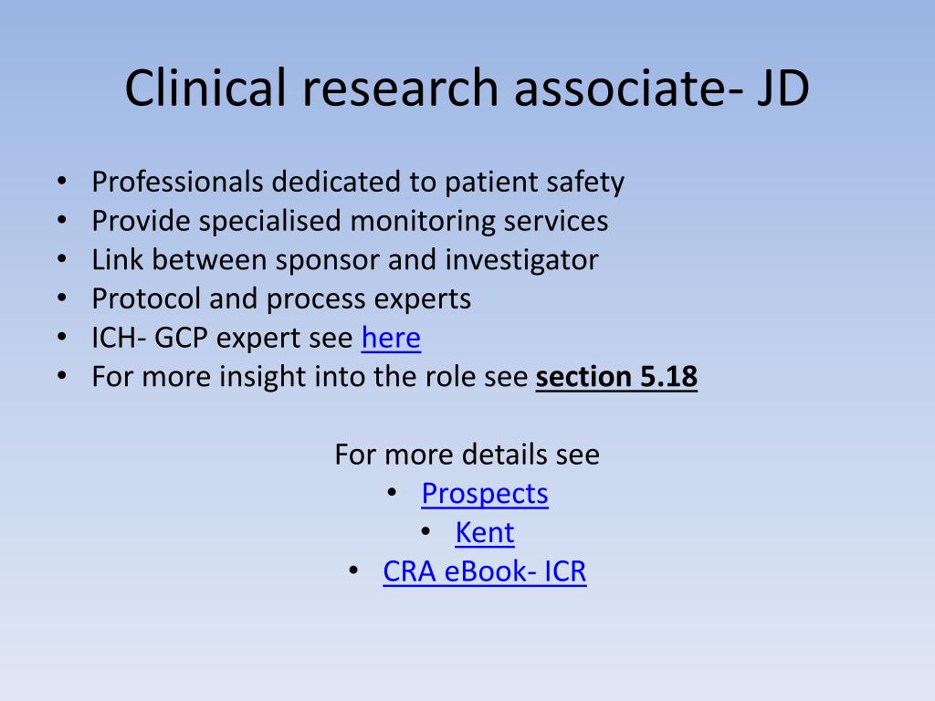 cra clinical research associate job description
