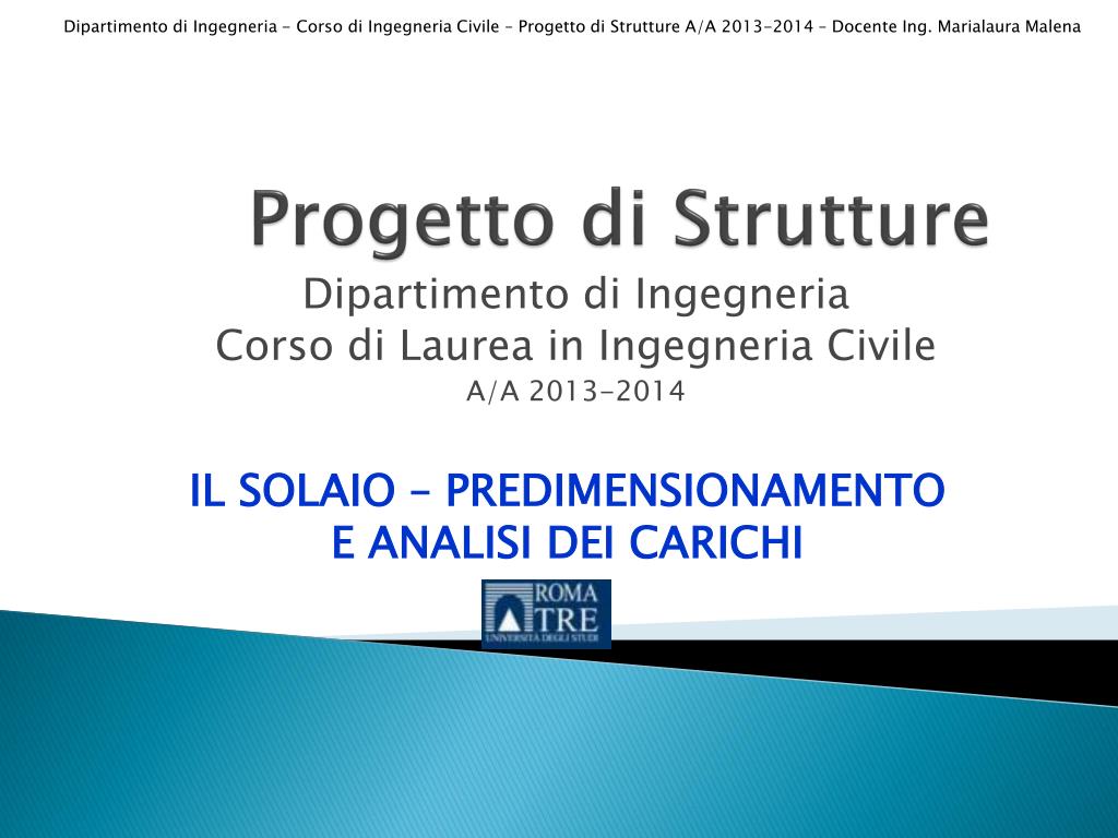 PPT - Progetto di Strutture PowerPoint Presentation, free download -  ID:2495521