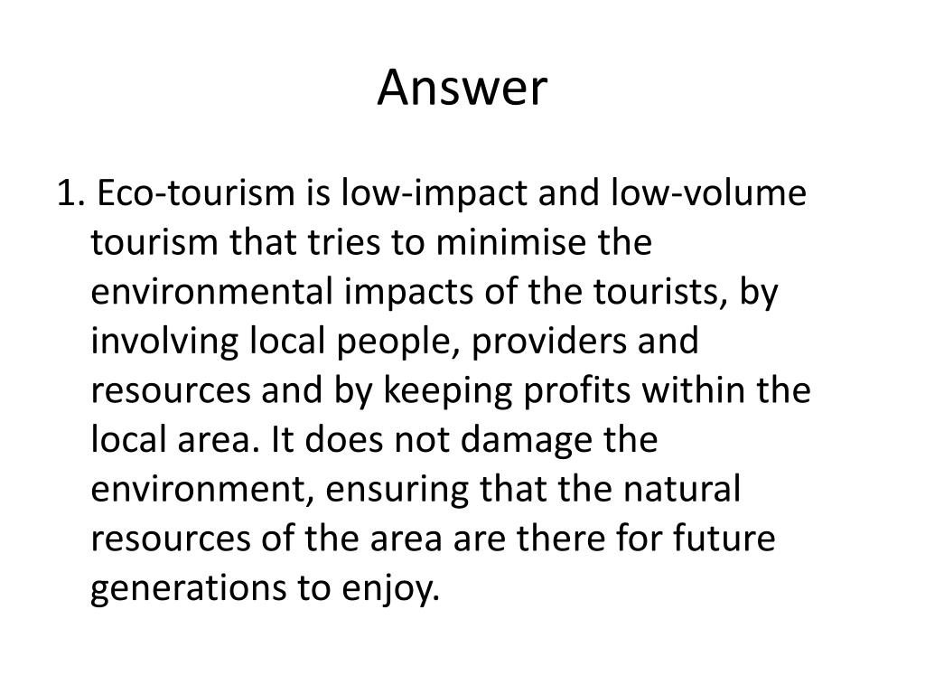 essay question on ecotourism