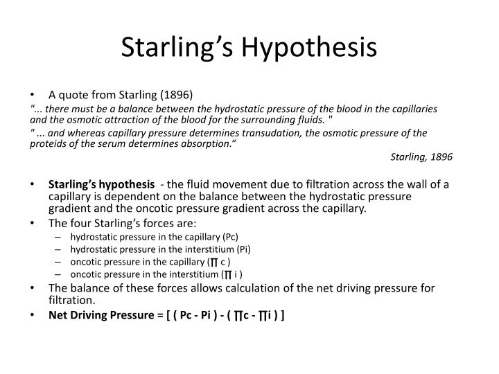 starling hypothesis ppt