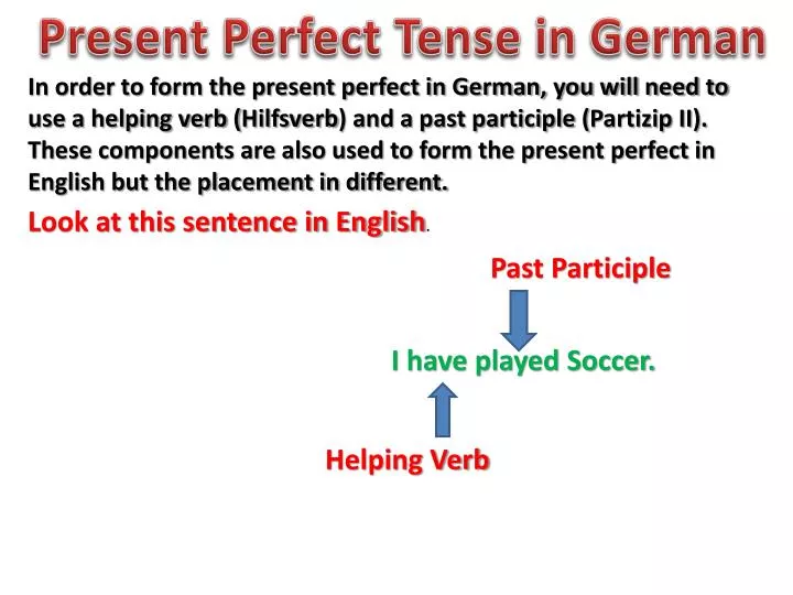 presentation in german example